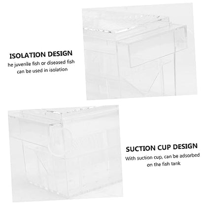 Happyyami 1Pc Fish Fry Isolation Box Durable Aquarium Breeding Box with Design Suction Cup for Easy Installation Fish Hatchery Incubator for Fry and Shrimp Fish Tanks