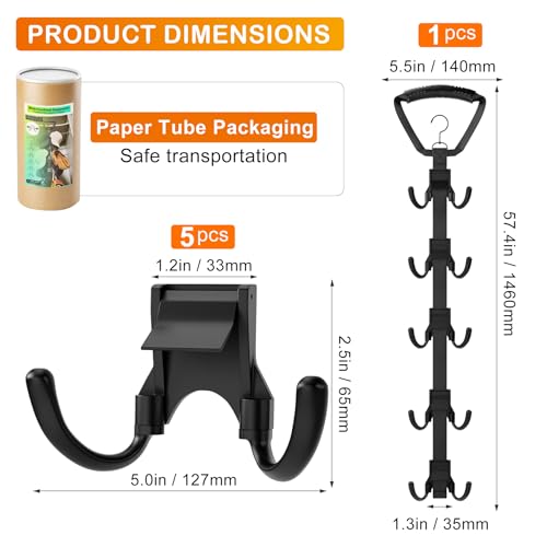 Hockey Equipment Drying Rack with 5 Rotatable Hooks