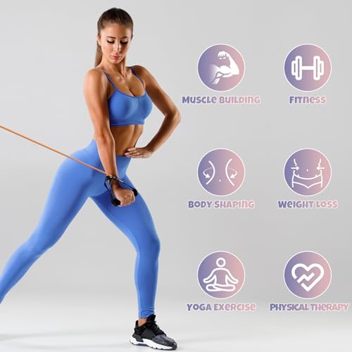 RitFit Single Resistance Bands with Handles Door Anchor for Home Gym - size: 45-50lbs