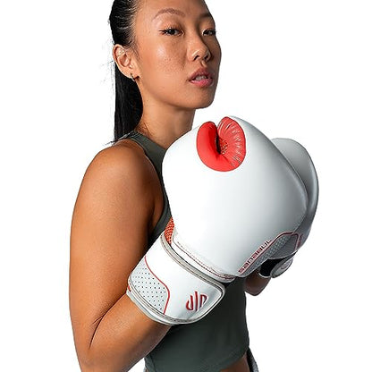 Sanabul Hyperstrike Boxing Gloves for Women, Kickboxing MMA Muay Thai Gloves, Training Sparring Punching Heavy Bag. - color: Red/White, size: 10 oz