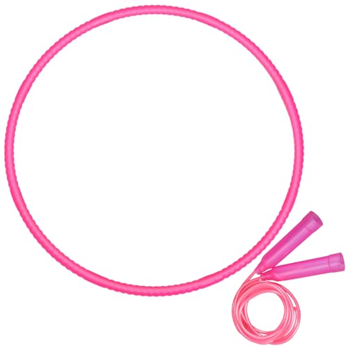 Poen 2 Pcs Detachable 23" Hoop and 7.3 Ft Jump Rope Set - color: Rose Pink