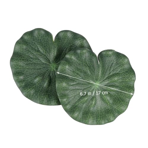 Artificial Floating Lotus Leaves 10pcs 17cm Aquarium Lotus-Leaves Fish Pond Decor Simulation Water Lily Pads for Home Garden Pool Display