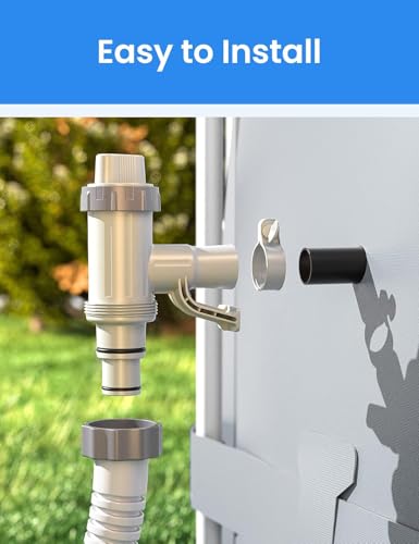 [ Patented ] POOLHACKER Plunger Valve Plus with Pool Hose Adapter and Pool Pipe Holder, Pool Replacement Parts Accessories for above Ground Pool (2 Pcs) - color: 2 Pack - Linear Top