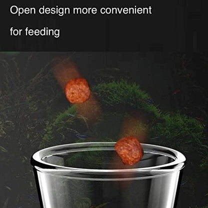 2in1 Shrimp Feeding Tube and Dish, Clear Crystal Glass Shrimp Feeder Tube Tray for Fish Tank Aquarium Shrimp (10in Feeding Tube + 60mm Dish)