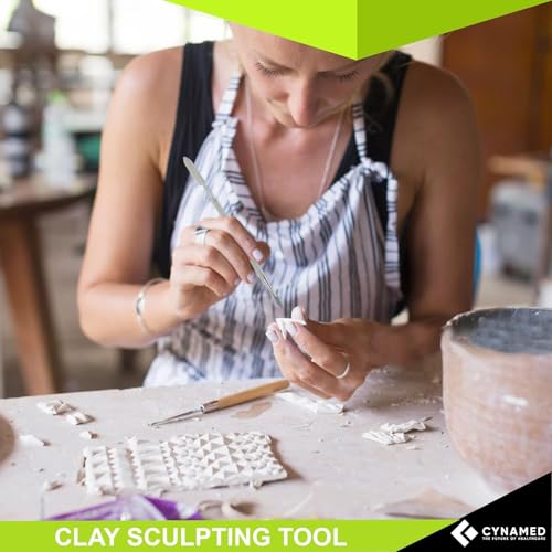 CYNAMED 10 Pc Stainless Steel Spatula Wax & Clay Sculpting Tool Set