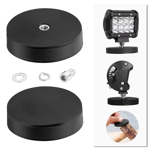 Magnetic Base Mounting Brackets, 2pcs Powerful Sucker Holder Magnet Mount for LED Light Bar, Pods, Off Road Driving Lights - color: Black