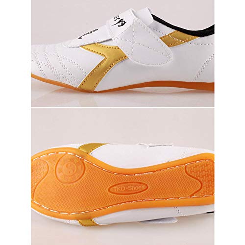 Dilwe Boxing Shoes, PU Leather Soft Sole Taekwondo Shoes for Taichi Gym Exercise(38)