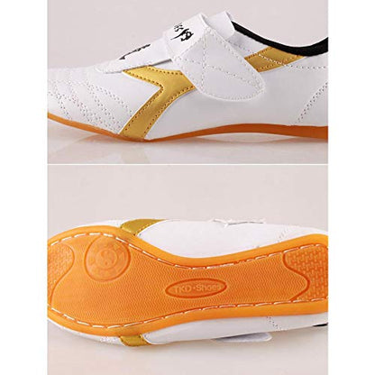 Dilwe Boxing Shoes, PU Leather Soft Sole Taekwondo Shoes for Taichi Gym Exercise(38)