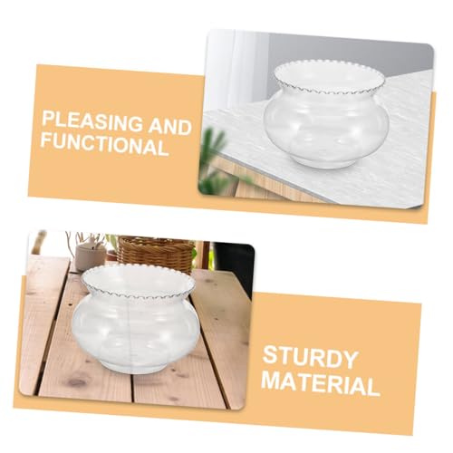 Hemobllo Small Round Transparent Fish Bowl Aquarium for Betta Fish Hydroponic Planter Compact Desktop Holder Versatile Landscape Ornament for Parties and Centerpieces