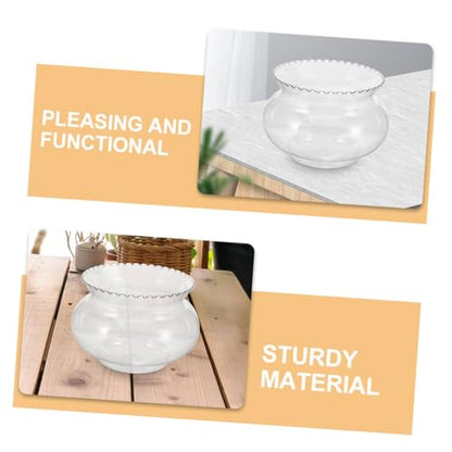 Hemobllo Small Round Transparent Fish Bowl Aquarium for Betta Fish Hydroponic Planter Compact Desktop Holder Versatile Landscape Ornament for Parties and Centerpieces