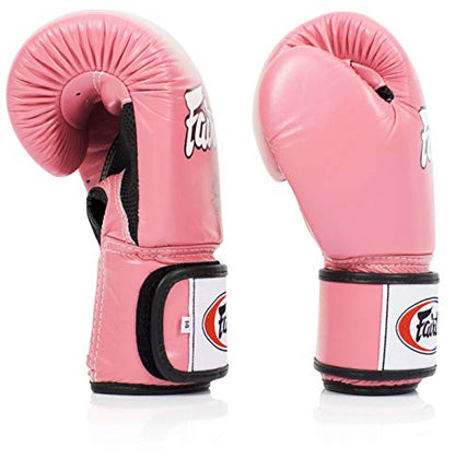 Fairtex BGV1BR Breathable Boxing Gloves, Lightweight Shock Absorbent Gear - color: Pink, size: 12 oz