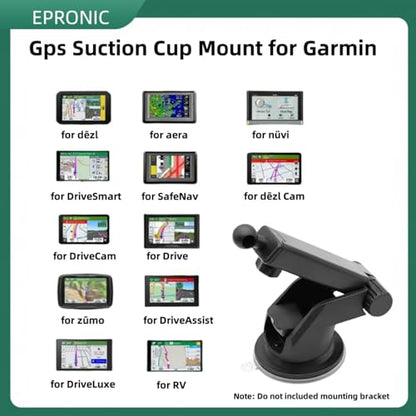 Replacement Suction Cup Mount for Garmin GPS Mount, Universal 17mm Ball Joint Flexible Mounting Disk for Car Phone Holder Windshield Dashboard Carplay Screen Monitor Bracket