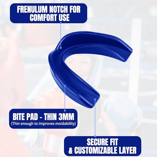 Kathfly 50 Pcs Football Mouth Guards Bulk Sports Mouthpieces - color: Dark Blue