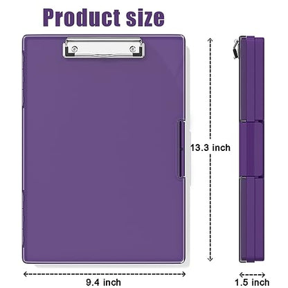 Hongri Clipboard with Storage, Purple 8.5 x 11 Clip Board, Dual Compartmen - color: Purple