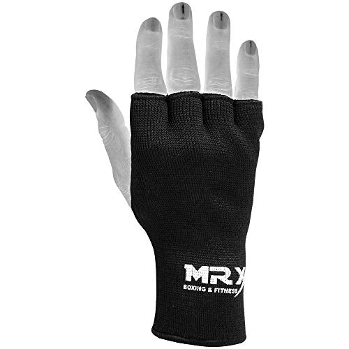 Muay Thai Boxing Inner Gloves Protective Hand Wrap MMA Fist (Black, Large) - color: Black, size: Large