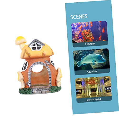 DOITOOL 5pcs Mushroom House Aquarium Decor Resin Fish Hideout for Shrimp and Fish Safe Material Underwater Shelter for for Any Aquarium