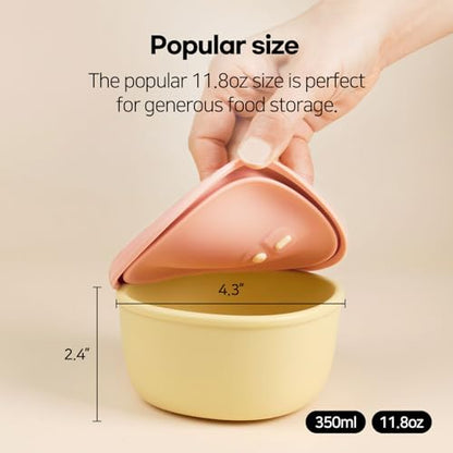 Silicone Food Containers,12oz 350ml 3Pcs 1SET, BPA Free Premium Silicone with Steamhole Lid, Dishwasher,Microwave and Freezer Safe,Semi-persistent Use,Food Grade, FDA