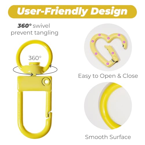30PCS Keychain Clasp Set – 10 Colors Small Set with Lobster Clasps, Heart-Shaped Clasps and Spring O Rings for DIY Crafts, Gifts, Keychains & Classroom Projects - color: 10 colors-30pcs