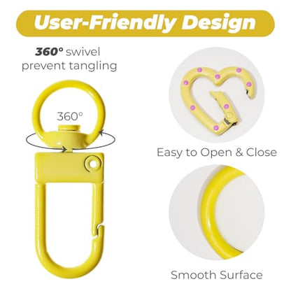 90PCS Keychain Clasp Set - 10 Colors Spring O Rings, Lobster Claw Clasps and Heart Clasps for DIY Keychains, Bag Charms, Crafts, Gifts & Classroom Supplies - color: 10 colors-90pcs