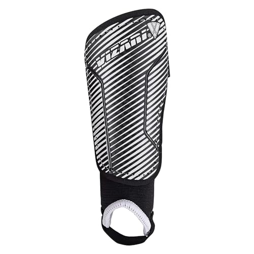 Vizari Matera Soccer Shin Guards | Lightweight PP Shell | Foam Padded Backing | Youth Soccer Shin Guards | Soccer Equipment - color: Black / White, size: Large