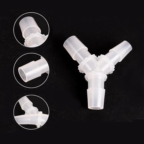 1/8" Hose Barb Fitting Equal Barbed Y Shaped 3 Way Plastic Joint Splicer Mender Adapter Union for Air Line Tubing Pipe (Pack of 4) - size: 1/8 Inch