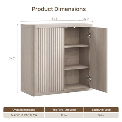SICOTAS Buffet Cabinet with Storage 69.2" Sideboard Accent Modern Credenza with Doors & Shelves Fluted Tall Media Console Mid Century Coffee Bar Table for Living Room Kitchen Dining Room Hallway