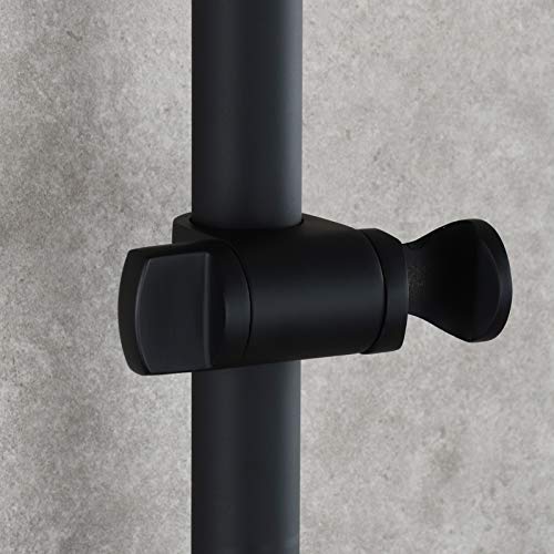 Hand Held Shower Head Holder Stainless Steel Height/Angle Adjustable 25 mm Shower Slide Bar Bracket Holder Black, ST35B - color: Black