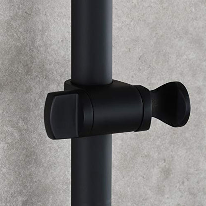 Hand Held Shower Head Holder Stainless Steel Height/Angle Adjustable 25 mm Shower Slide Bar Bracket Holder Black, ST35B - color: Black
