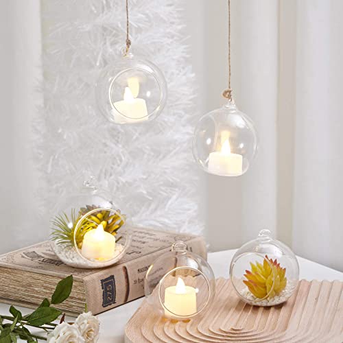 Hanging Glass Candle Holder, Globe Glass Tea Light Holder, Hanging Glass Vase, Flower Plants Terrarium, Glass Orbs Container, Micro Landscape DIY for Home, Office, Wedding (2.36" 24Pcs) - color: 2.36"24pcs