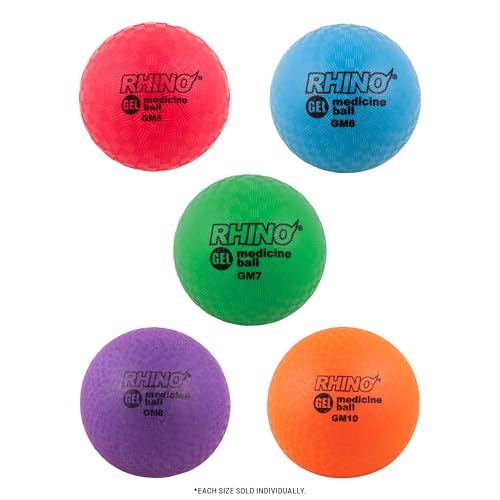 Champion Sports Rhino Gel Filled Medicine Ball – Durable, Soft Grip Weighted Ball for Strength, Cardio, & Rebounder Training – Multiple Weights for Home Gym & Fitness - style: 8 LB Medicine Ball (Purple)
