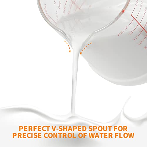Glass Measuring Cup, 1 1/4-Cup/300 ML Liquid Measuring Cups, Measuring Cup With Handle and V-Shaped Spout, Glass Beaker with Three Scales (OZ, Cup, ML), Dishwasher/Freezer/Microwave Safe - size: 1 1/4 Cup / 300 mL