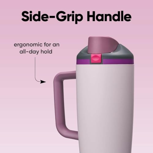 Owala FreeSip Tumbler Stainless Steel Water Bottle 40 oz Dreamy Field | Triple-Layer Insulation | Leak-Proof Lid with Push-Button | Double Threaded Lid for Left and Right-Handed Drinking - color: Dreamy Field, size: 40 Ounces