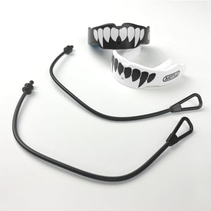 Battle Fangs Football Mouthguard – Sports Mouth Guard with Removable Strap – Protector Mouthpiece Fits with or Without Braces on Teeth – Adult & Youth Mouth Guard Sizes, 2 Pack | Rivals custom-molded protection, Ever-Mold composite, Mold and remold as nee