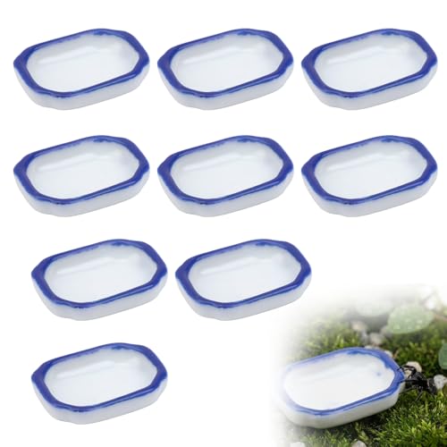 9 Pack Spider Mini Feeding Bowl Tarantula Micro Ceramic Water Dish for Spider Cricket Snail Manti Bugs Insect Tarantula Enclosure Accessories