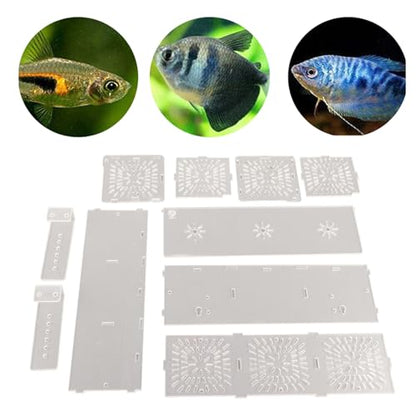 Fish Breeding Box, Acrylic Transparent Fish Breeding Isolation Box Aquarium Hatchery Incubator Holder Fish Separation Breeder Box, with Hook and Sucker Design (30CM*10CM*10CM)