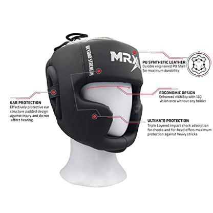 Boxing Headgear MMA Muay Thai, Head Gear for Kickboxing Sparring Grappling Martial Arts Taekwondo Training - color: Black-Silver, size: Small-Medium