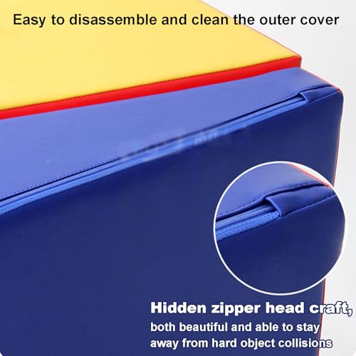 Gymnastics Incline Mat, Folding Gymnastics Wedge With Carrying Handle For Gymnastics, Martial Arts, Cheerleading, Dance Yoga Stretching Training Ex - color: Red
