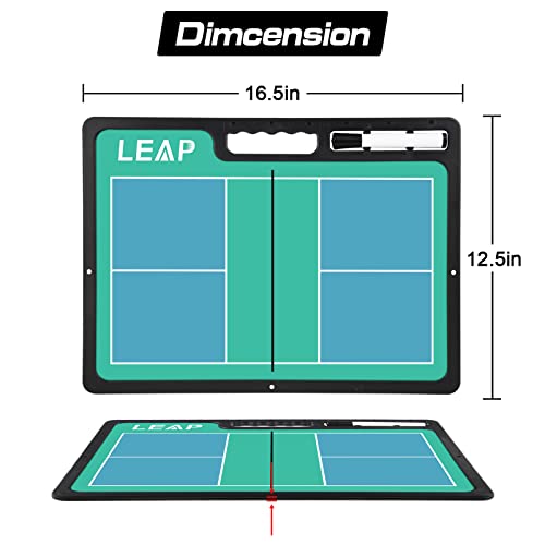 Coach Board Premium Tactical Clipboard Two Sides with Full & Half Court Dry Erase Marker Board for Basketball, Baseball, Soccer, Football, Hockey - color: Badminton / Pickelball