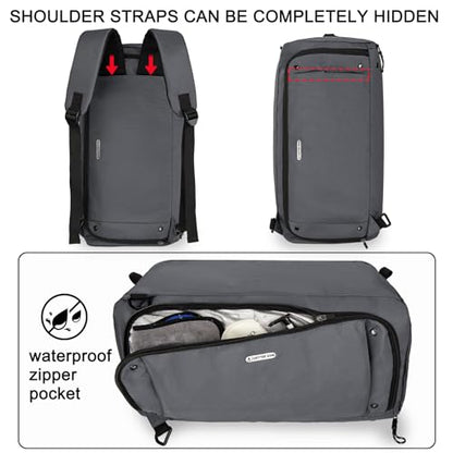 Goloni Gym Bag for Men Women, 40L Large 3 in 1 Duffle Bag for Travel, Durable Carry On Bag with Shoes Compartment and Wet Pocket,Weekender Overnight, Grey - color: Grey
