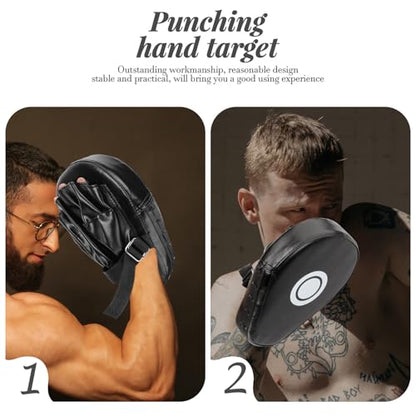 Zerodeko 2pcs Curved Muay Thai Hand Pads Boxing Focus Mitts with Five Digit Hold Ergonomic Design for Punching Strike Shield Sparring Training Taekwondo Kickboxing