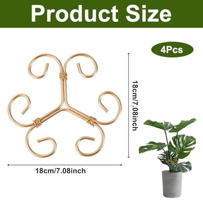4 Pack Monstera Plant Stem Supports, Metal Garden Support for Climbing Plants, Iron Stem Holder for Monstera, Pothos, Vine – Indoor Plant Climbing for Home Garden - size: B