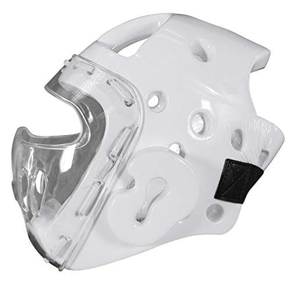 adidas Martial Arts Taekwondo Headgear with Face Shield - color: White, size: Small