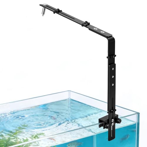 Adjustable Aquarium Light Riser, Universal Aquarium Light Holder for Fish Tank LED Lamps and Aquarium Plant Light, 2.8mm Aluminum (Black)