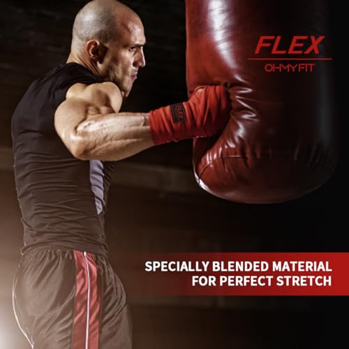 Flex Boxing Hand Wraps - 236 Inch/6M Extra Long for Premium Protection and Ultimate Performance - color: Red