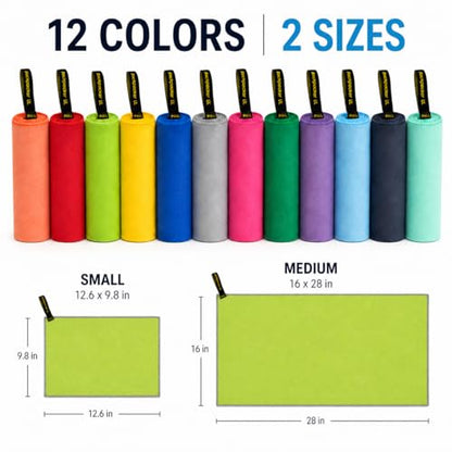 Backpacking Ultralight Quick Dry Microfiber Soft Fast Drying Hand and Face Towel Wash Cloth Camping Yoga Hiking Active Lifestyle Small (Lime, Small) - color: Lime, size: Small