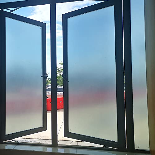 VSUDO 1 Roll 35.4" by 78.7" Static Cling Window Film for Privacy, Frosted Glass Pattern Window Tint Sticker for Home or Office (19.37 Sq. Ft Total) - color: Frosted, size: 1 Roll, 35.4" By 78.7"