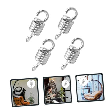 LIOOBO 4pcs Sturdy Metal Swing Hanging Spring Porch Swing Spring for Heavy Bag - size: 10.80X3.90X3.90CM