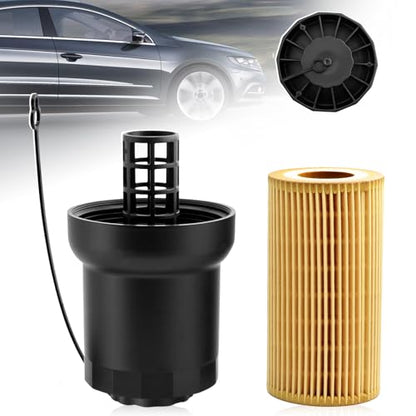 07K115408 Oil Filter Housing Cover Cap Fit for 2.5 Jetta, Beetle, Golf, Rabbit & Passat 2005-2014