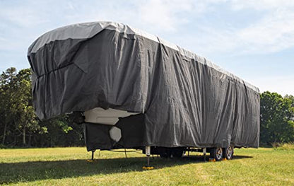 Camco ULTRAGuard 28 to 30-Ft Fifth Wheel RV Cover - Features Zipper Entry Doors & Covered Air Vents - Crafted of Spunbond Polypropylene - Storage Bag for RV Storage & Organization (45753) - size: 28' - 30', style: Fifth Wheel