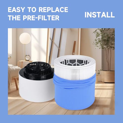 4 Packs 511 Replacement Washable Pre-Filters for Blueair Blue Pure 511 Air Cleaner Purifier, Traps Pet Dander,Fur, 4pcs Diva Blue Cotton Covers, Pre Filter